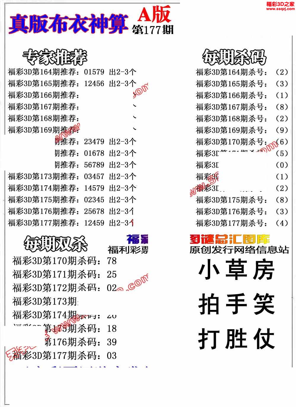 3d2022177期布衣神算AB版