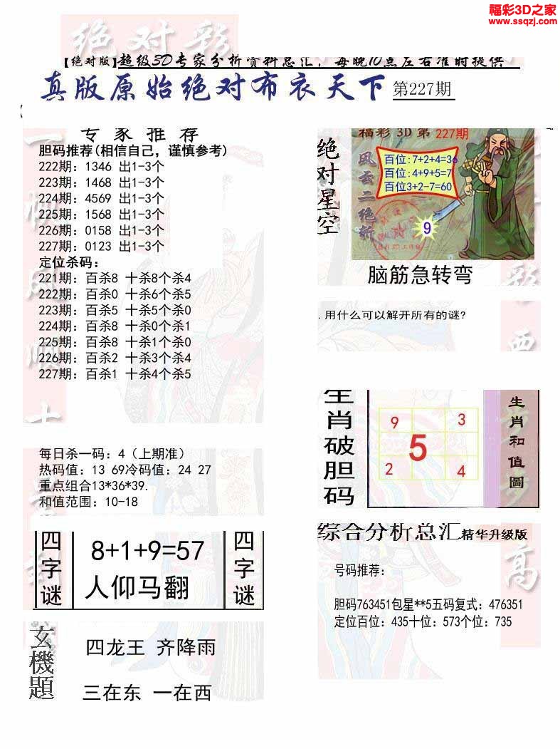 3d2022227期原始绝对布衣1234