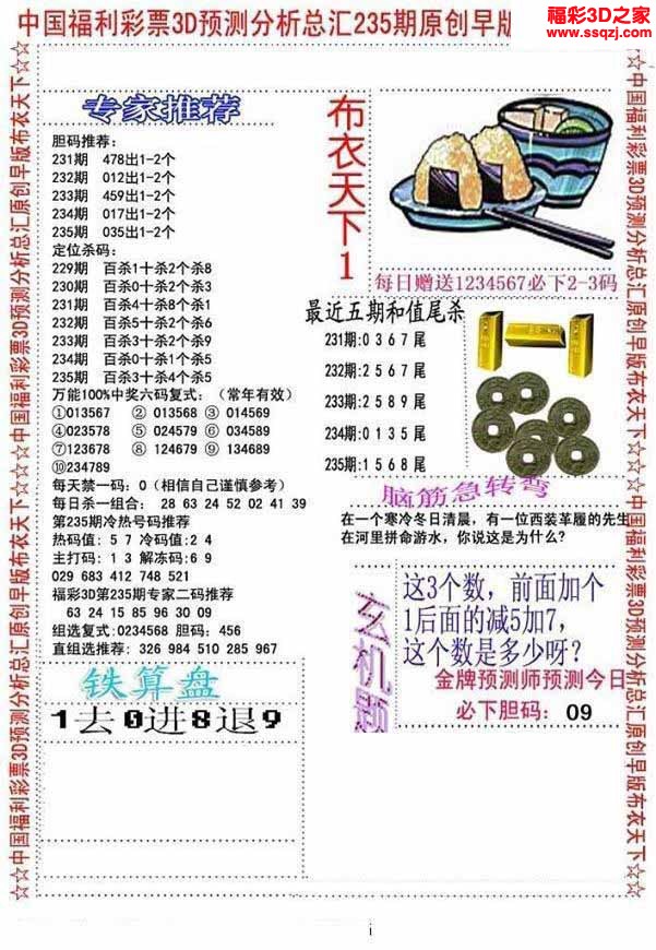 3d2022235期真精华早版布衣12