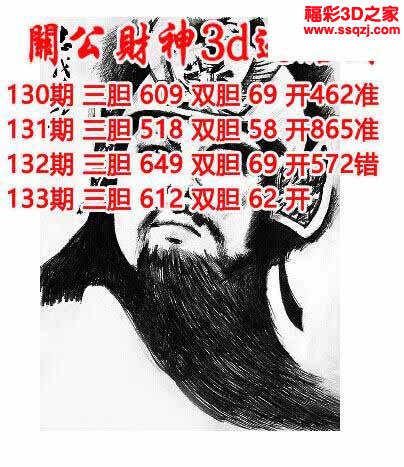 3d2022133期关公财神双胆三胆