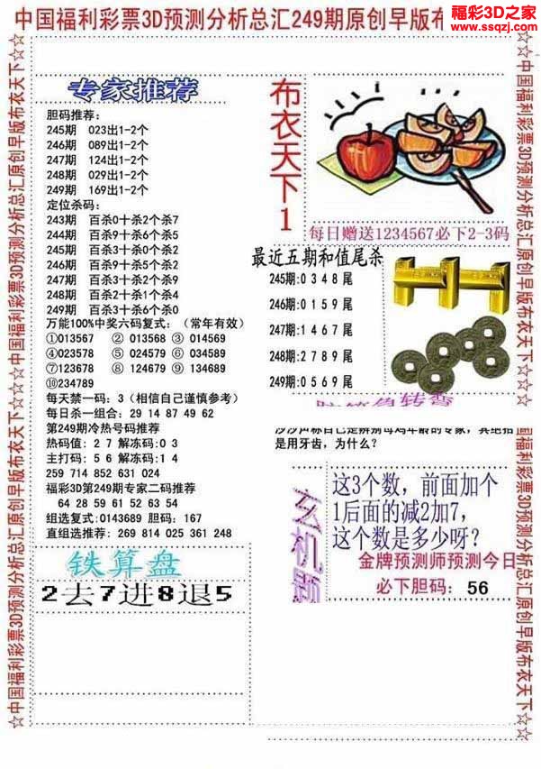 3d2022249期好心人布衣天下12