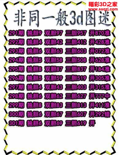 3d2022301期非同一般独胆独胆