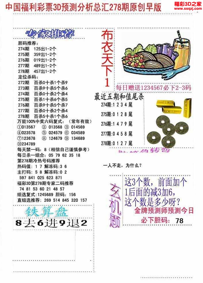 3d2022278期精华早版布衣12