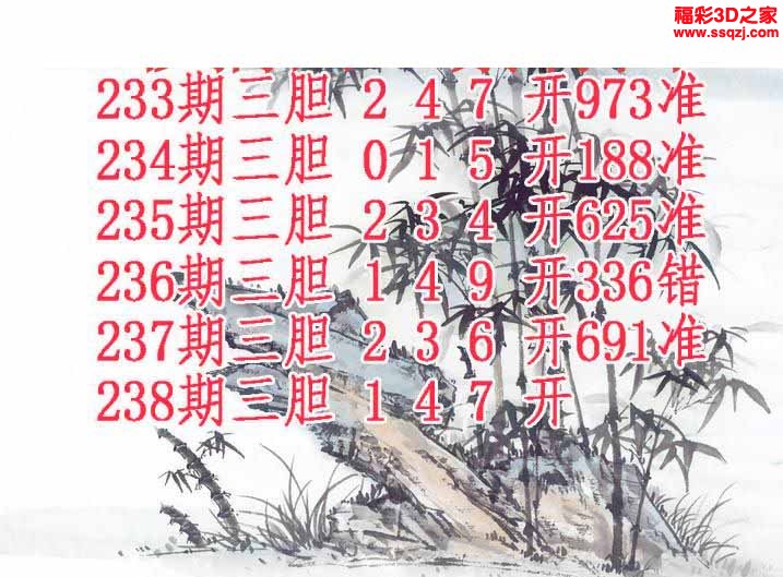 3d2022238期紫竹双胆 中6
