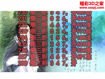 3d2022238期神仙姐姐独胆 4连中