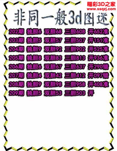 3d2022209期非同一般独胆独胆 中8