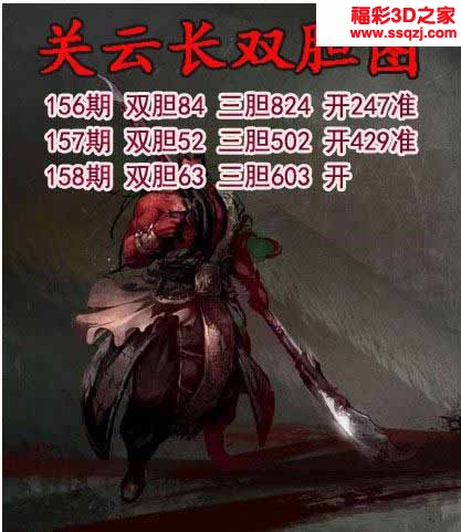 3d2022158期关云长双胆 连中