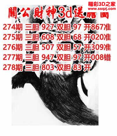 3d2022278期关公财神双胆三胆