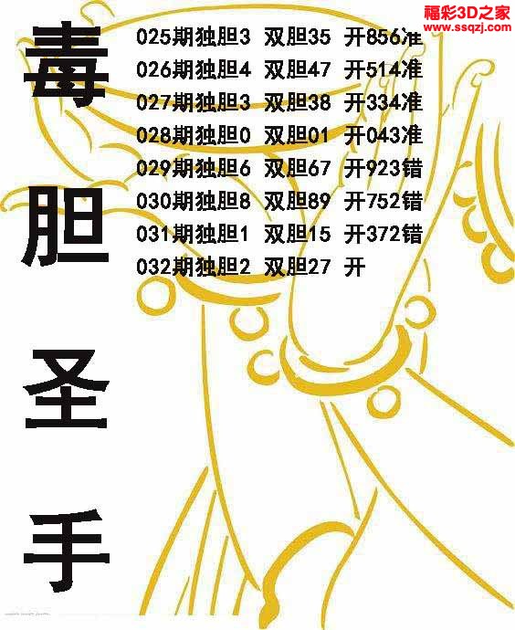 3d2023032期毒胆圣手