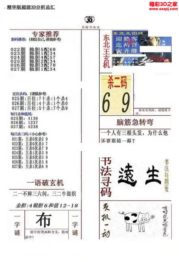 3d2024027期真精华布衣天下123456