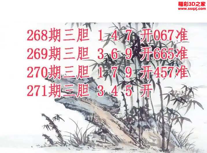 3d2023271期紫竹双胆 3连中