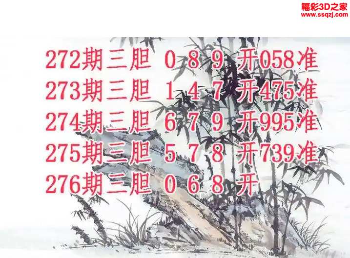 3d2023276期紫竹双胆 4连中