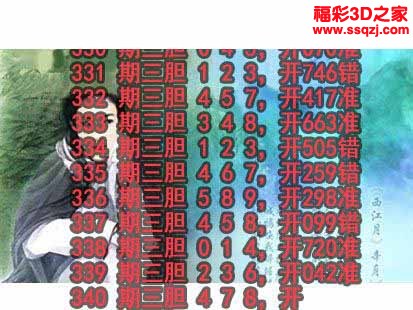 3d2022340期神仙姐姐独胆 连中