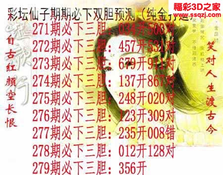 3d2022279期彩坛仙子期期必下 中12