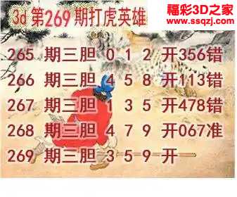 3d2023269期打虎英雄图谜 中7