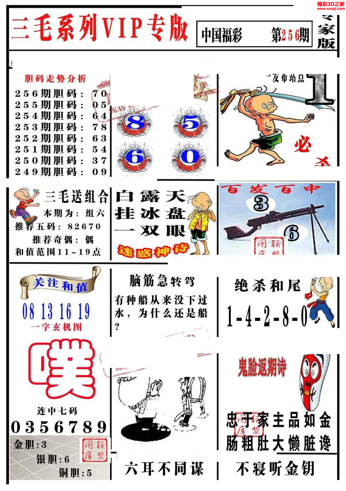 3d2022256期三毛图谜专家版