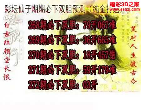 3d2023272期彩坛仙子期期必下 中9
