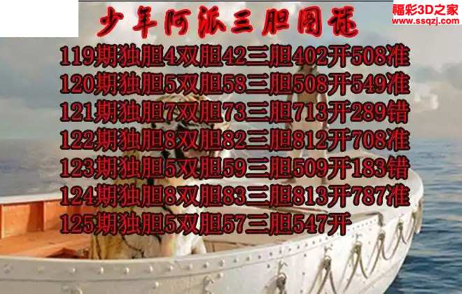 3d2024125期少年阿派胆码图 中8