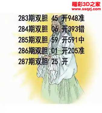 3d2023287期布衣天下双胆 连中