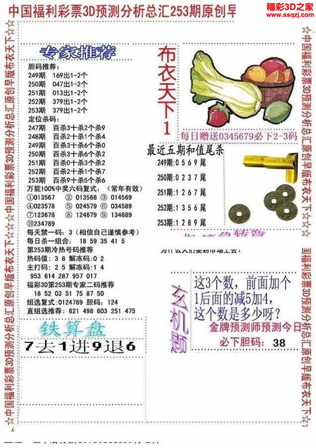 3d2022253期真精华早版布衣12