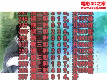 3d2022257期神仙姐姐独胆
