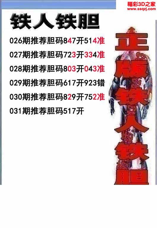 3d2023031期铁人双胆 中2