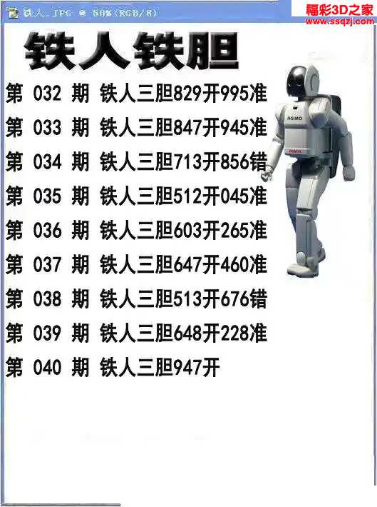 3d2024040期铁人铁胆 中8