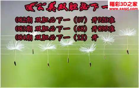 3d2024084期蒲公英双胆 连中