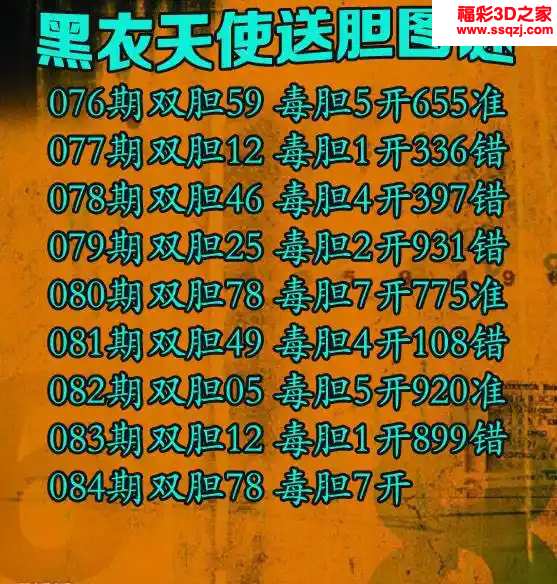 3d2024084期黑衣天使毒图谜