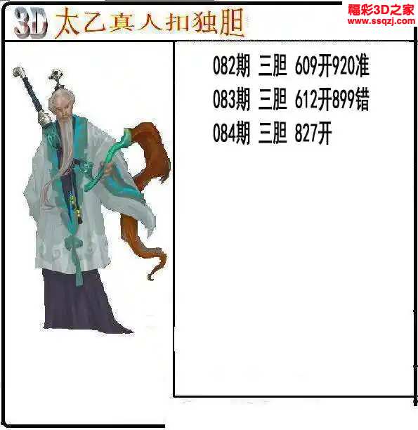 3d2024084期太乙真人独胆