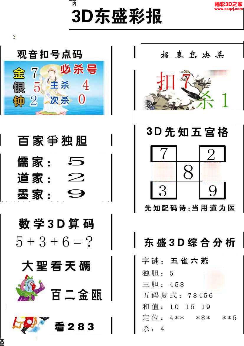 3d2024117期东盛彩报AB版