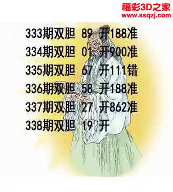 3d2023338期布衣天下双胆 连中