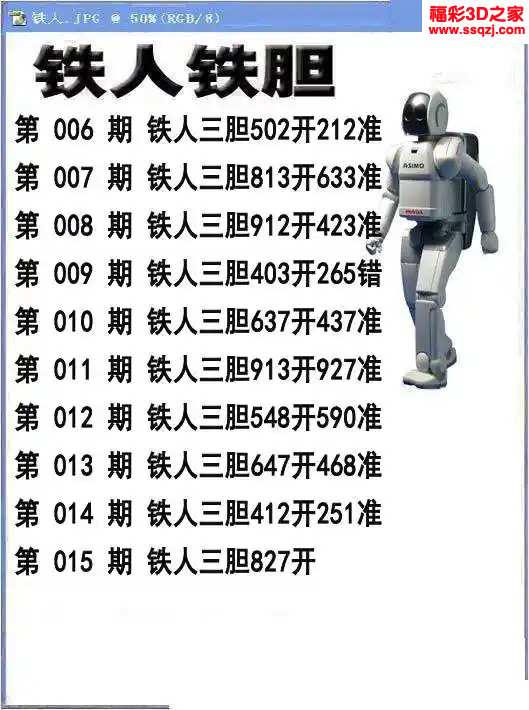 3d2024015期铁人铁胆 5连中