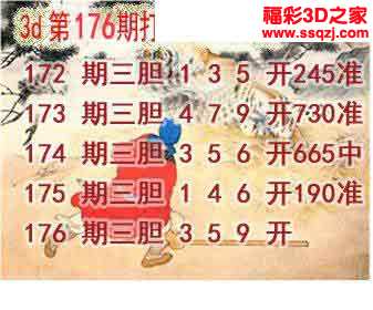 3d2023176期打虎英雄图谜 6连中