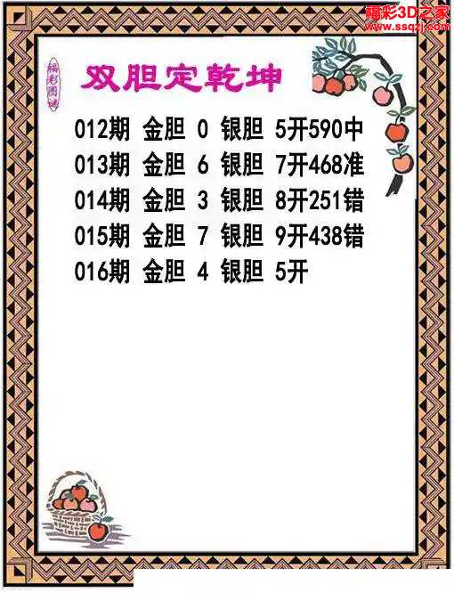 3d2024016期双胆定乾坤