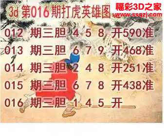 3d2024016期打虎英雄图谜 5连中