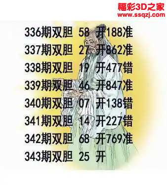 3d2023343期布衣天下双胆 中6