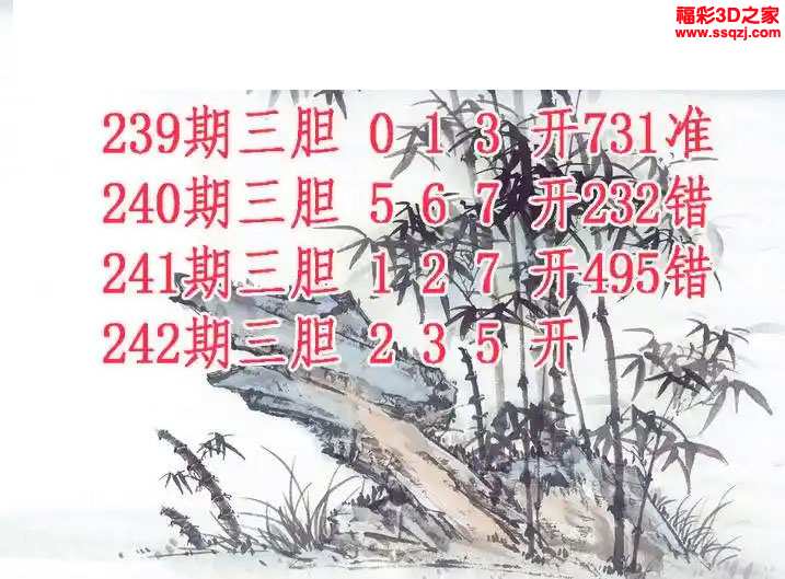 3d2023242期紫竹双胆