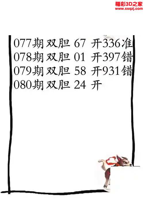 3d2024080期哮天犬胆码图