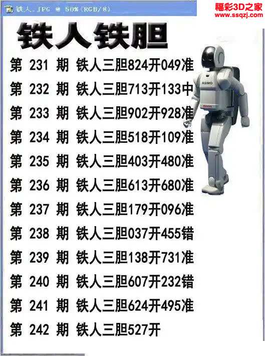 3d2023242期铁人铁胆 中4