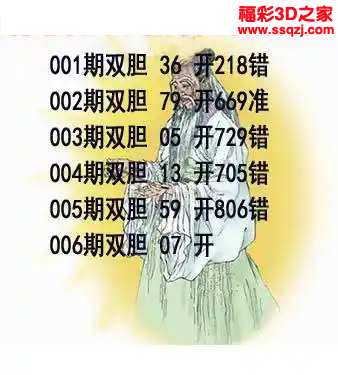 3d2024006期布衣天下双胆