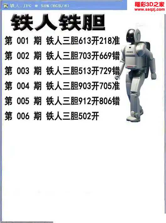 3d2024006期铁人铁胆