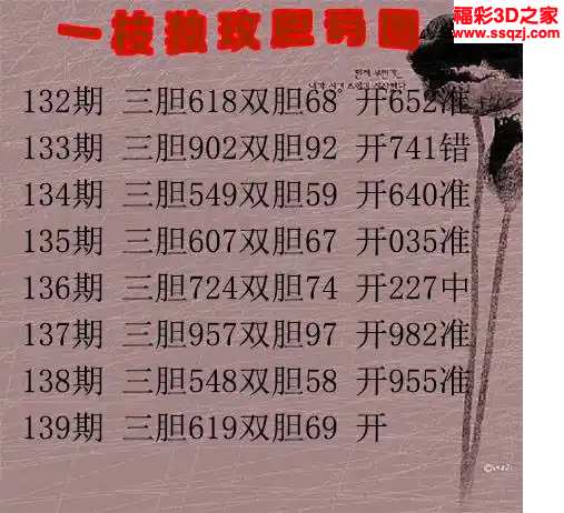 3d2024139期一枝独玫胆码图 5连中