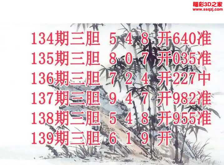 3d2024139期紫竹双胆 5连中
