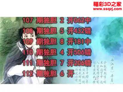 3d2024112期神仙姐姐独胆