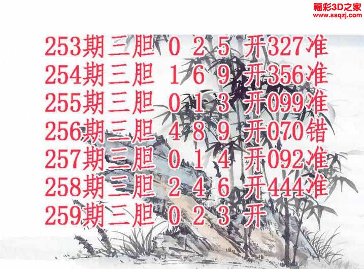 3d2022259期紫竹双胆 连中