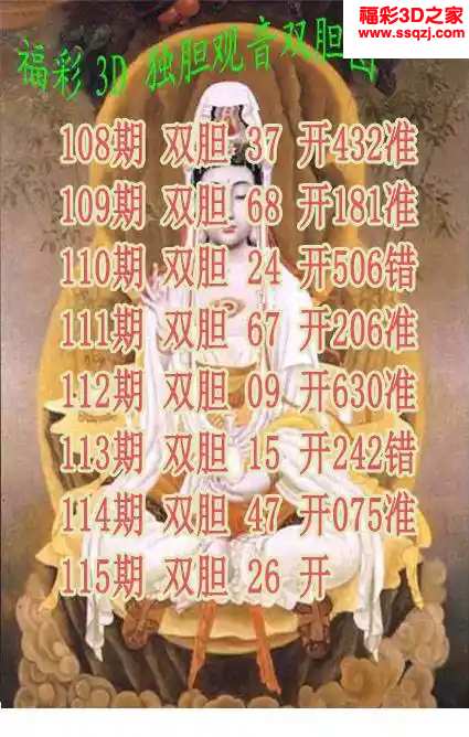 3d2024115期独胆观音双胆图迷 中7