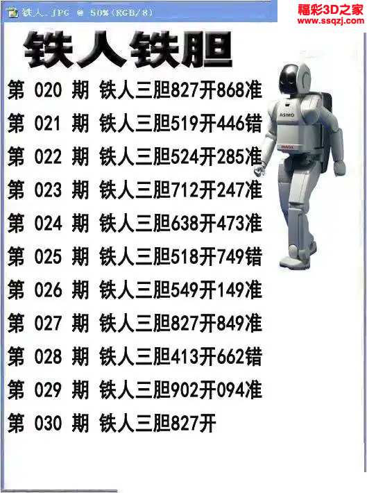 3d2024030期铁人铁胆 中09