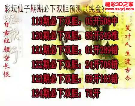 3d2024124期彩坛仙子期期必下