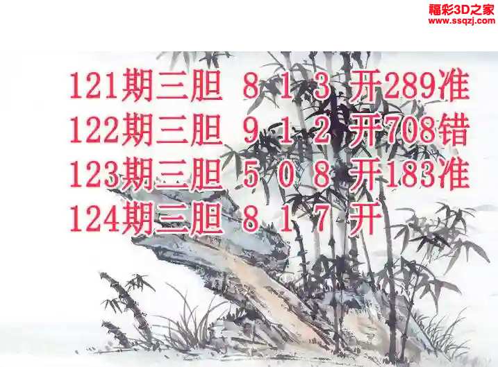 3d2024124期紫竹双胆 中8
